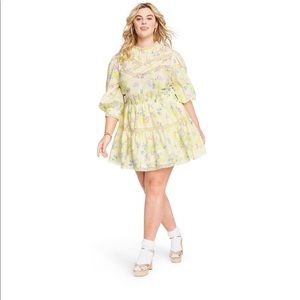 Loveshackfancy yellow mini dress